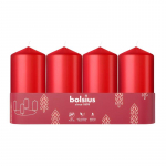 Bolsius Cylinder Candles 4pcs 100x48mm Red