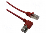 Patch cord | F/UTP | Cat: 6 | RJ45 plug,RJ45 right angled plug | Cu