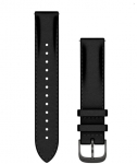 Strap Garmin Quick Release Bands (18 mm) Black leather, brushed slate hardware