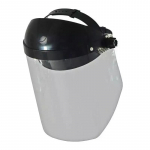 Jalan&otilde;ud, t&ouml;&ouml;riided | Isikukaitsevahendid // Isikukaitsevahendid | Kaitseprillid, Kiivrid, Hingamismaskid // Osłona twarzy z poliwęglanu z daszkiem,dł.24cm