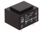 Transformer: encapsulated | 1.3VA | 230VAC | 12V | 108mA | Mounting: PCB