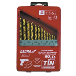 Trellid, kruvikeerajad, puurvasarad // Lisaseadmed lihvijatele, puuridele ja kruvikeerajatele // Zestaw 13szt wierteł do metalu hss+kobalt+tin, 135&deg;