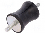 Vibration damper | M8 | &Oslash;: 40mm | rubber | L: 50mm | Thread len: 23mm