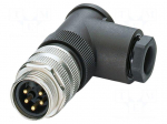 Connector: 7/8" | plug | PIN: 5 | angled | unshielded | 9A | 300V | IP67