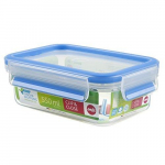 Emsa Clip & Close plastic box&nbsp;(transparent / blue, 0.55 liter, classical format)
