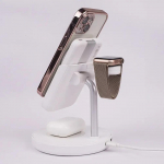 Forever MACS-100 3-in-1 bezvadu lādētājs | Qi | Saderīgs ar MagSafe | balts
