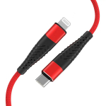 Fusion Fishbone datu pārsūtī&scaron;anas un uzlādes kabelis | USB-C uz Lightning | 15 W | 1,5 m | sarkans