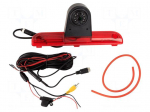 Rear view camera | 115&deg; | black,red | 12VDC | camera | screw,push-in