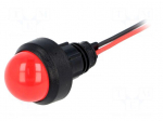 Indicator: LED | prominent | 220VDC | Cutout: &Oslash;13mm | IP40 | 300mm leads