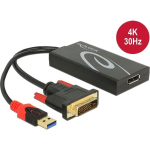 Adapter AV Delock DVI-D - DisplayPort + USB-A Black (62596)