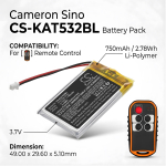 750mAh Replacement Battery for KAR-TECH 3A5322A 4 Button Control, Putzmeister A612627
