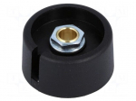 Knob | with pointer | polyamide | &Oslash;shaft: 6mm | &Oslash;31x16mm | black