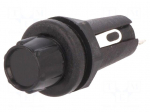 Fuse holder | cylindrical fuses | 5x20mm | 250V | Mounting: on panel