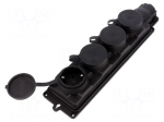 Connector: AC supply | socket | 2P+PE | 250VAC | 16A | black | IP44
