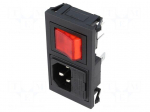 Connector: AC supply | socket | male | 10A | 250VAC | IEC 60320 | UL94V-0