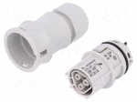 Plug | Connector: circular | female | PIN: 3 | silver plated | 20A | 250V