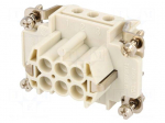 Connector: HDC | contact insert | female | S-E | PIN: 6 | 6+PE | size 6B