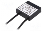 Touch switch | 44x44x14mm | Colour: black | IP40 | Leads: 2 leads