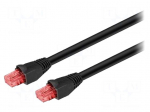 Patch cord | U/UTP | 6 | Cu | PE | black | 20m | RJ45 plug,both sides