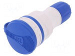 Connector: AC supply | female | socket | 2P+PE | 250VAC | 16A | blue,grey