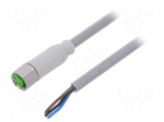 Connection lead | M8 | PIN: 3 | straight | 5m | plug | 60VAC | -25&divide;80&deg;C