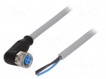 Connection lead | M8 | PIN: 3 | angled | 5m | plug | 60VAC | 4A | -30&divide;80&deg;C