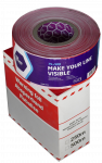 Barricade Warning tape in box, 75mm x 500m, red/white