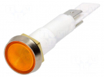 Indicator: with neon lamp | flat | 230VAC | Cutout: &Oslash;10mm | plastic