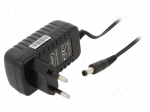 Power supply: switching | mains,plug-in | 12VDC | 0.5A | 6W | 83% | black