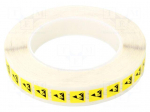 Self-adhesive label | ESD | 12x12mm | 1000pcs | reel | black,yellow