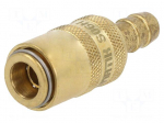 Quick connection coupling | straight | max.10bar | brass | Seal: FPM