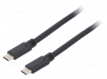 Cable | USB 3.2 | USB C plug,both sides | 1m | black | 4K | 5Gbps | 60W
