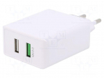 Power supply: switching | mains,plug-in | 5VDC, | 28W | Out: USB x2