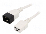 Cable | 3x1.5mm2 | IEC C19 female,IEC C20 male | PVC | 5m | white | 16A