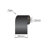 Ribbons 55mm x 74m/12mm/57mm/Resin/Out, melns