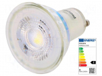 LED lamp | white warm | GU10 | 230VAC | 265lm | P: 3.5W | 36&deg; | 3000K