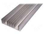 Heatsink: extruded | grilled | natural | L: 1000mm | W: 180mm | H: 48mm