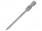 Screwdriver bit | slot | 3x0.5mm | 1/4" | Overall len: 70mm