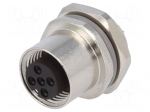 Connector: M12 | socket | PIN: 4 | female | 250V | straight | IP67 | 4A