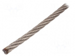 Rope | acid resistant steel A4 | &Oslash;rope: 8mm | L: 50m | Rope plexus: 7x7