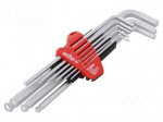Wrench: hex key-set | spherical | Chrom-vanadium steel | blister