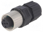 Connector: M12 | plug | PIN: 5 | female | 250V | straight | IP67,IP68 | 4A