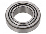 Bearing: tapered roller | &Oslash;int: 30mm | &Oslash;out: 55mm | W: 17mm | Cage: steel