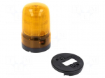Signaller: lighting-sound | 10&divide;30VDC | LED | amber | IP23 | &Oslash;80x126mm