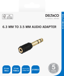 Headphone adapter DELTACO 3.5mm female - 6.3mm male, black / AD-1-K / R00180001