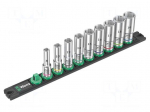 Wrench-set | 6-angles,socket spanner | 3/8" | 64mm | 9pcs.
