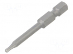 Screwdriver bit | hex key | HEX 2mm | 1/4" | Overall len: 50mm