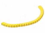 Marker: cable | Marking: 0 | 2.5&divide;5mm | PVC | yellow | leaded | PA-1 | L: 3mm