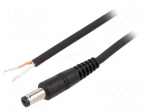 Cable | 1x0.75mm2 | wires,DC 5,5/1,7 plug | straight | black | 1.5m