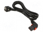 Cable | CEE 7/7 (E/F) plug angled,IEC C13 female angled right
